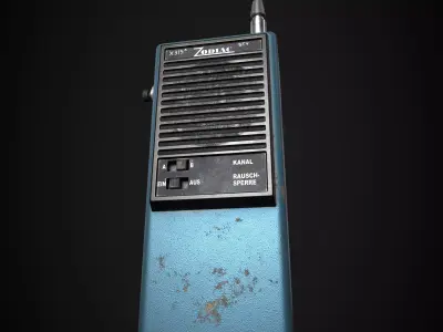 Retro Walkie-Talkie Low-poly 3D model