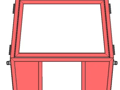 Frame of mini tractor cabin 3D model