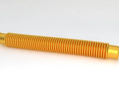 Hog Oval Corrugated Hose 01 Gold 3D model