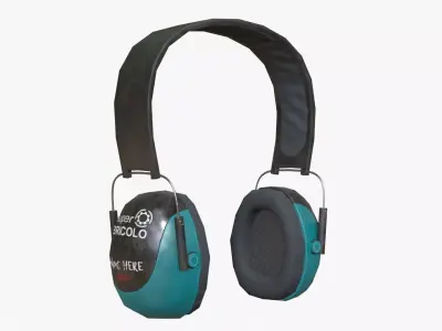 Hearing Protection - Earmuffs Low-poly 3D model