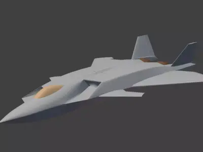 Asymmetrical stealth fighter 3D print model