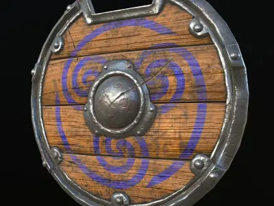  viking shield 4 texture set Low-poly 3D model