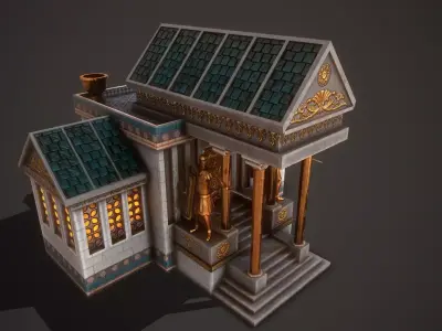 Roman Greek Town Hall Low-poly 3D model