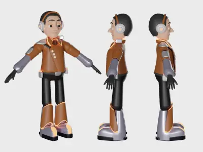 Cartoon Pilot Character  3D model
