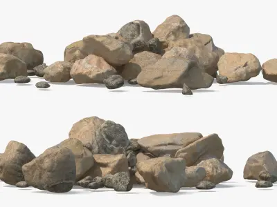 Gravel Stones Pile with Small Pebbles 3D model