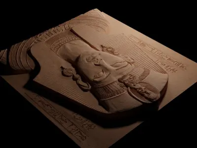 Pharoah Sandcasting Bas High Relief CNC 3D print model