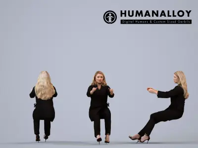Basics0033 - A set containing 5 models of female people driving 3D model