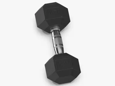 Rubber Dumbbell 15kg 3D model