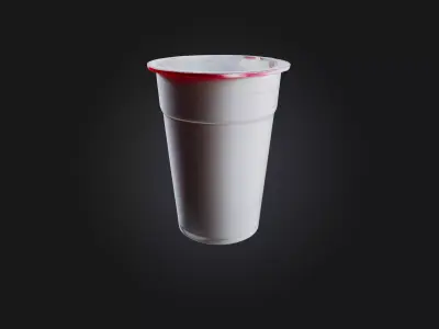 plastic cup Low-poly 3D model