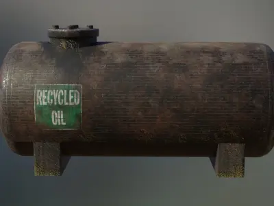 Industrial recycled oil storage tank 3D model