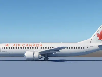 737 400 Air Canada With Interior 3D model