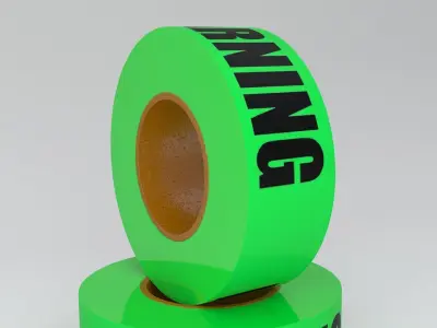 WARNING Tape Green 3D model