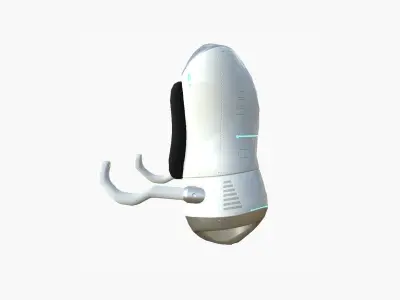 Jetpack J01 White Blue - SciFi Character Design Low-poly 3D model