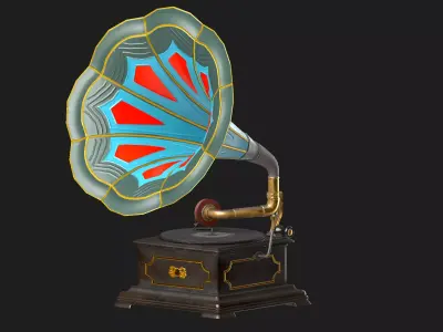 Gramophone Low-poly 3D model