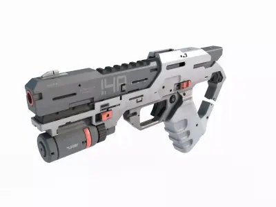 Future sci-fi laser pistol 3D model