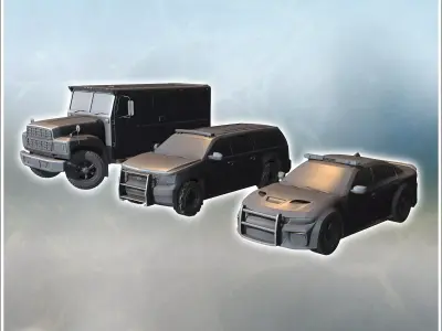 Modern police vehicle incl Chevrolet Tahoe and Dodge Charger 6 - 3D print model