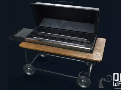 BBQ Grill - PBR Game Ready Low-poly 3D model