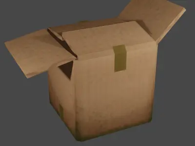 realistic stylized cardboard box Low-poly 3D model