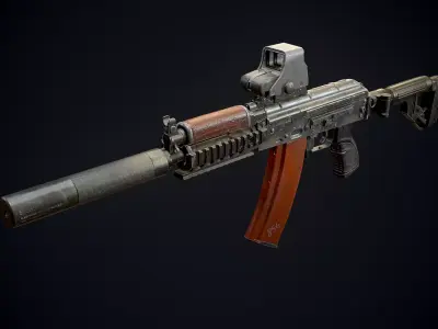 AKS74U  tactical 3D Model Pack