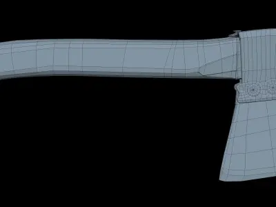 Hatchet Low Poly axe with wooden handle Low-poly 3D model