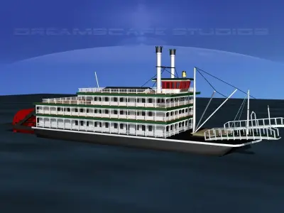 Stern Wheeler River Boat 3D model