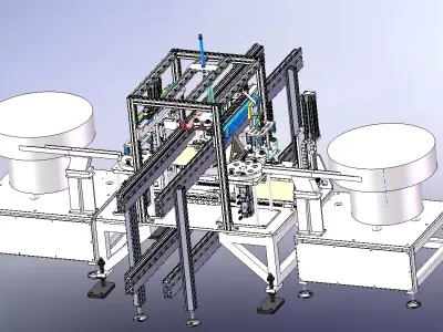Automatic Compressor Rubber Foot Mounting Equipment 3D model