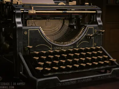 Vintage Mechanical Typewriter 3D model