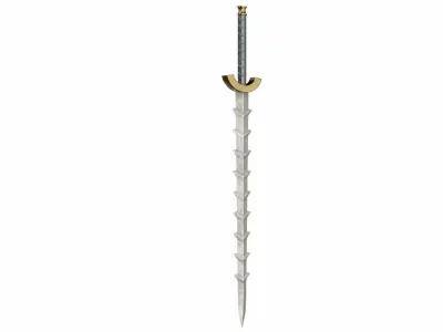 Spiked sword Low-poly 3D model
