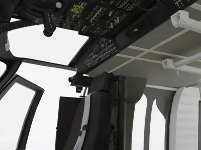 UH-60M Blackhawk Cockpit 3D model