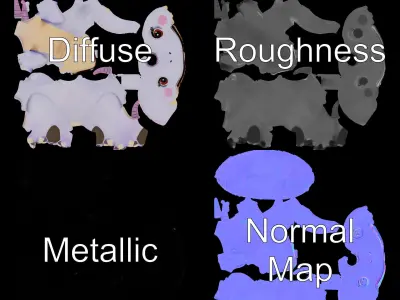 Cute Cartoon Dinosaur Model Pack Low-poly 3D model purchase