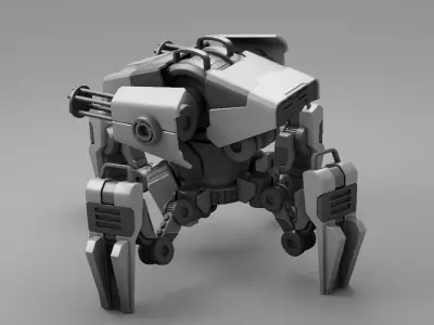 military robot  rigged character 3D model purchase