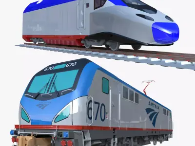 Amtrak locomotives 3D Model Pack