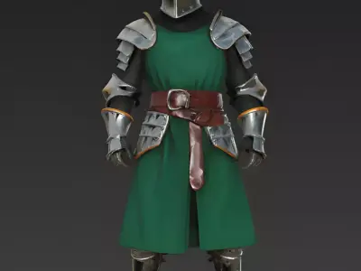 Fantasy Crusader Knight Character 3D Model Low-poly 3D model