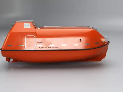 3D Lifeboat Marine Rescue Vessel model Low-poly 3D model