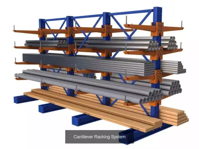 Cantilever Racking System collection  3D Model Pack