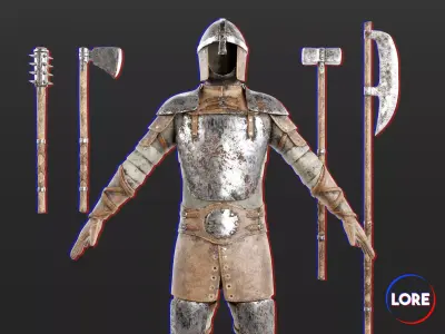 Medieval Collection Crude Man at Arms 3D Model Pack