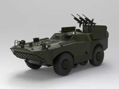 BRDM-2  armoured vehicle 3D model