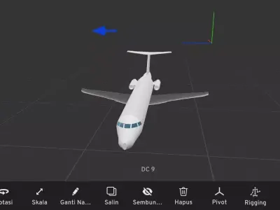 Dc 9 low poly Low-poly 3D model