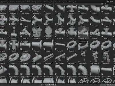 110 Pipe Fitting Basemesh Low-poly 3D model
