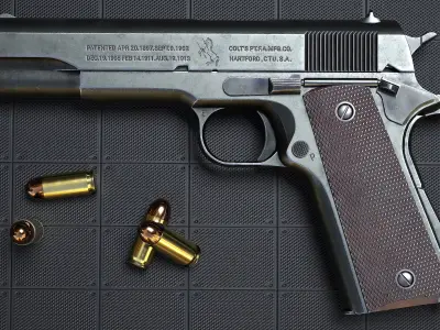 COLT M1911 PISTOL Low-poly 3D model buy