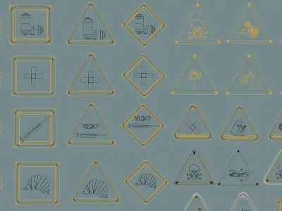 Polygon Decals 201 pieces - Collection 2 Low-poly 3D model