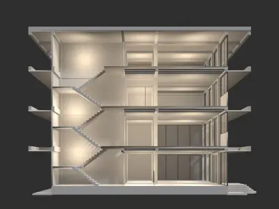 Office building in section cut 24ZZ35 3D model