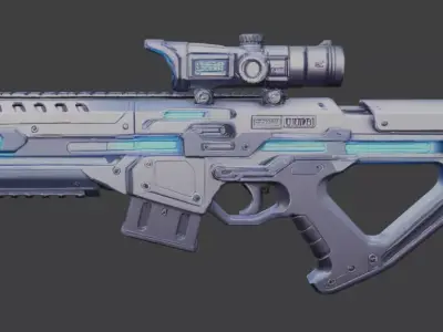 Cyberpunk Energy Weapon 3D Model Game Ready PBR 3D model