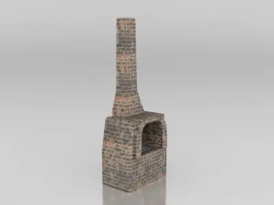 Medieval Brick Furnace Low-poly 3D model