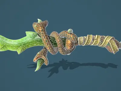 Snake dagger Low-poly 3D model