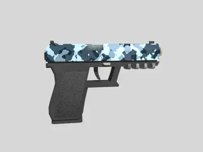 no brand low poly handgun 1 Low-poly 3D model