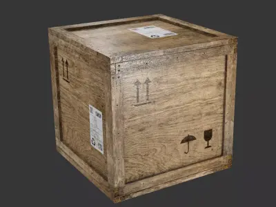 wooden crate PBR 4K Low-poly 3D model 7