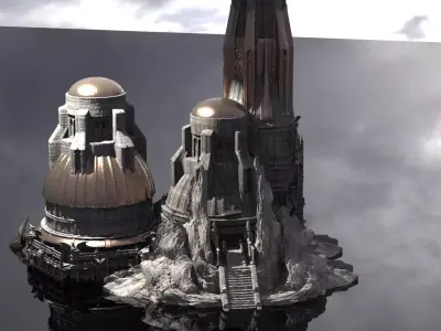 Set port towers  3D model