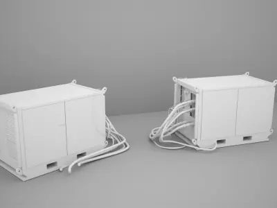 Atlas-Robbins electric generator with hoses 3D model