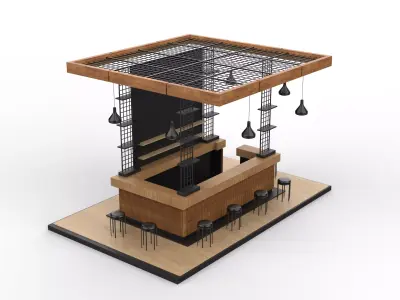 Coffee kiosk 3D model
